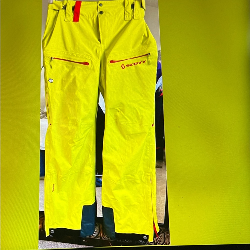 Scott Men's Bright Yellow Soft-shell Uninsulated Ski Pants